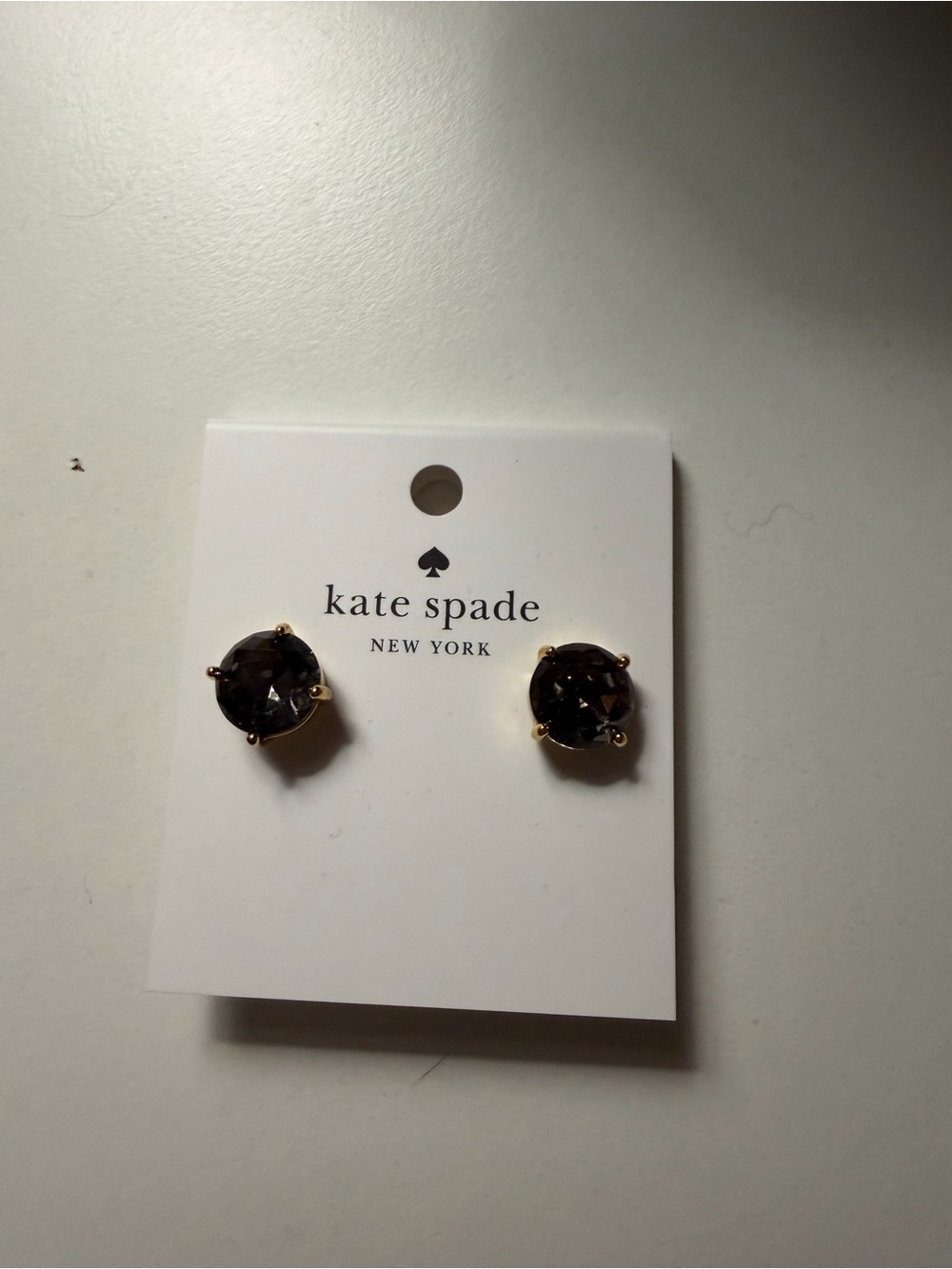 Kate Spade slate gray gold-tone stud earrings